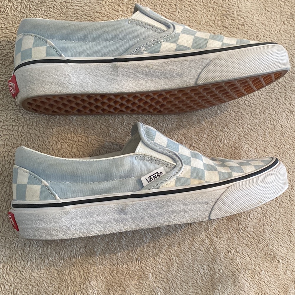 Girl’s Vans baby blue and white checkered - Picture 5 of 6